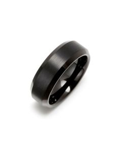 Men's 8mm Tungsten Ring with Beveled Edges
