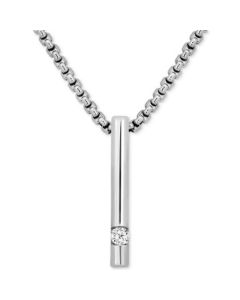 Men's Diamond Solitaire Vertical Bar 22" Pendant Necklace (1/10 ct. t.w.)