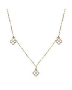 Diamond & Enamel Quatrefoil Dangle 18" Collar Necklace (1/4 ct. t.w.) in 10k Gold, Created for Macy's