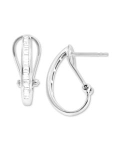 Diamond Baguette Hoop Earrings (1/2 ct. t.w.) in 14k White or Yellow Gold