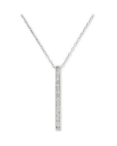 Diamond Bar Pendant Necklace (1/10 ct. t.w.) in Sterling Silver