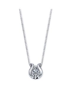 Diamond Accent Pendant Necklace in 14k White Gold
