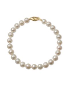 Cultured Freshwater Pearl Bracelet (6mm) in 14k Gold
